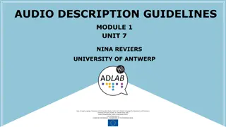 Audio Description Guidelines in Modern Languages for Translators and Interpreters