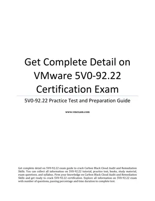 Get Complete Detail on VMware 5V0-92.22 Certification Exam