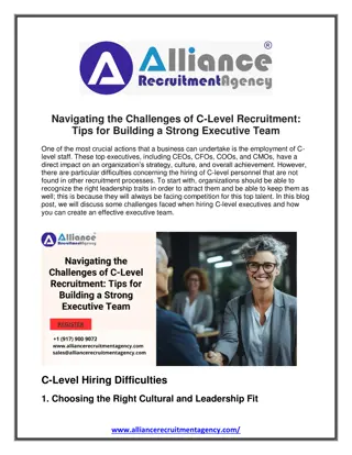 Navigating the Challenges of C-Level Recruitment Tips for Building a Strong Executive Team