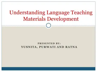 Exploring Language Teaching Materials Development