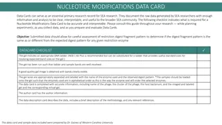 Comprehensive Guide for Nucleotide Modifications Data Card in SEA Research