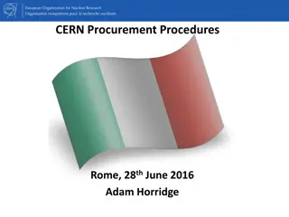 Overview of CERN Procurement Procedures and Policy