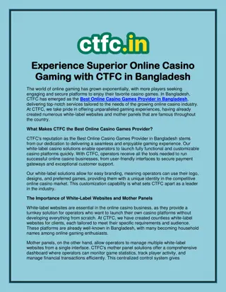 Best Online Casino Games Provider in Bangladesh