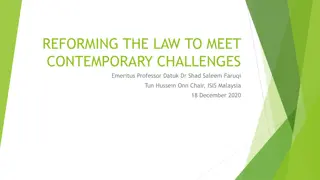 Addressing Contemporary Challenges Through Law Reform