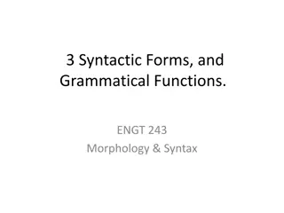 Understanding Grammatical Functions in Syntax