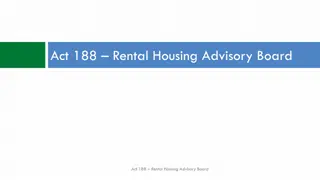 Rental Housing Advisory Board - Act 188 Overview