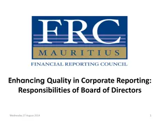 Responsibilities of Board of Directors in Enhancing Corporate Reporting