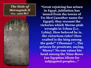 Ancient Egyptian Stele of Merneptah II and Israel: Historical Inscriptions