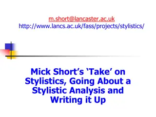 Guide to Stylistic Analysis: Research and Writing Phases