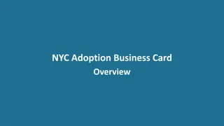 NYC Adoption Business Card Overview - Design Options Front and Back