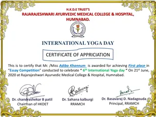 Award Ceremony at Rajarajeshwari Ayurvedic Medical College & Hospital, Humnabad