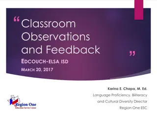 Effective Strategies for Classroom Observations and Feedback