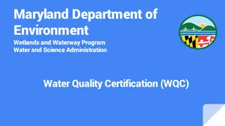 Maryland Water Quality Certification Regulations Overview