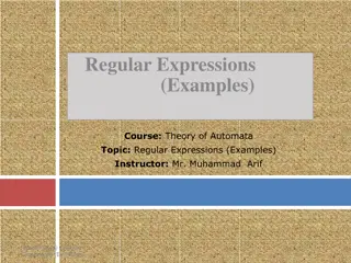 Regular Expressions Examples in Theory of Automata