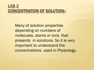 Concentration of Solutions in Physiology