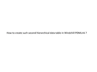 Creating Second Hierarchical Data Table in Windchill PDMLink