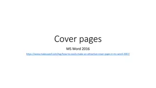 Easy Steps to Create Attractive Cover Pages in MS Word 2016