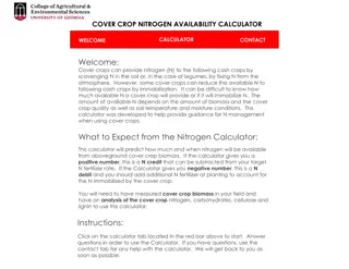 Cover Crop Nitrogen Availability Calculator