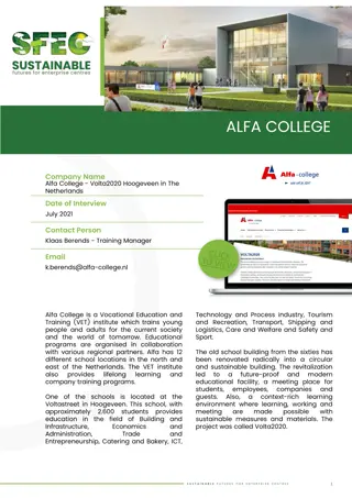 Alfa College - Leading Circular and Sustainable Vocational Education Institute in the Netherlands