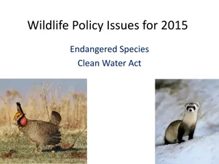 Wildlife Policy Issues for 2015: Endangered Species & Clean Water Act