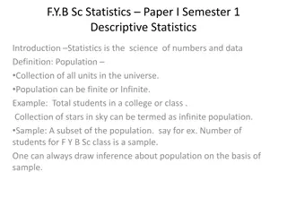 Introduction to Descriptive Statistics in F.Y.B.Sc. Statistics Paper I Semester 1