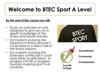 BTEC Sport A Level Course Details