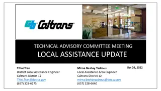 Technical Advisory Committee Meeting Local Assistance Update Oct. 26, 2022