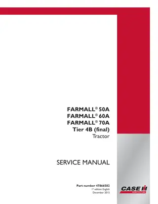 CASE IH FARMALL 50A Tier 4B (final) Tractor Service Repair Manual Instant Download