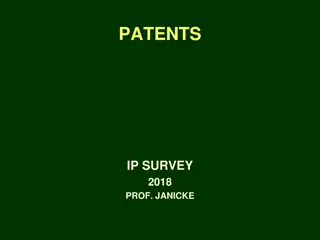 Patents from the 2018 IP Survey - Insights and Guidelines