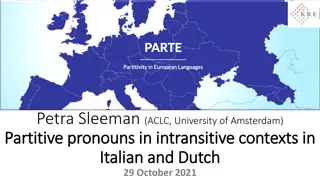 Partitive Pronouns in Italian and Dutch: A Comparative Analysis