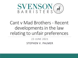 Recent Developments in Unfair Preferences Law