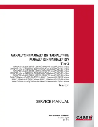 CASE IH FARMALL 75N Tier 3 Tractor Service Repair Manual Instant Download