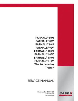 CASE IH FARMALL 80N Tier 4A (interim) Tractor Service Repair Manual Instant Download