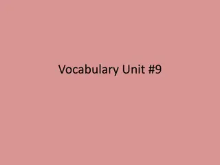 Vocabulary Unit #9 Definitions and Examples