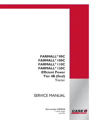 CASE IH FARMALL 90C Efficient Power Tier 4B (final) Tractor Service Repair Manual Instant Download