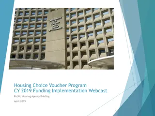 Overview of CY 2019 Funding for Housing Choice Voucher Program