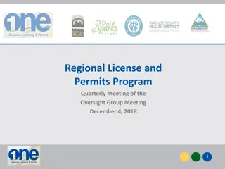 Regional License and Permits Program Oversight Group Meeting - December 2018