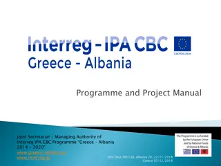 Programme and Project Manual for Interreg IPA CBC Programme Greece-Albania 2014-2020