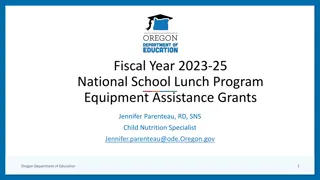 Oregon Department of Education - National School Lunch Program Equipment Assistance Grants