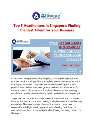 Top 5 Headhunters in Singapore: Finding the Best Talent for Your Business