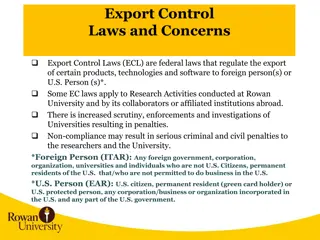 Export Control Laws and Compliance Concerns