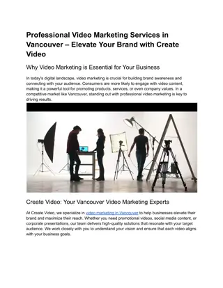 Professional Video Marketing Services in Vancouver Elevate Your Brand with Create Video