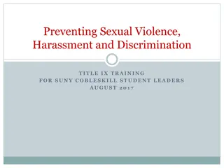 Preventing Sexual Violence & Harassment: Title IX Training for SUNY Cobleskill Student Leaders