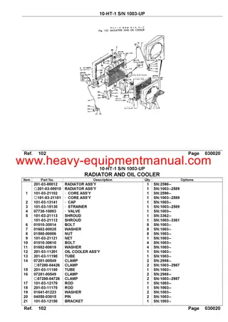 KOMATSU 10-HT-1 CRAWLER EXCAVATOR (SN 1003-UP) PARTS MANUAL