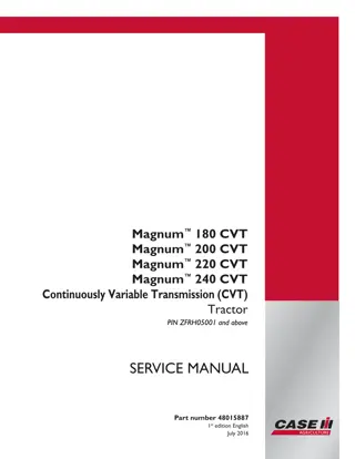 CASE IH Magnum 180 Continuously Variable Transmission (CVT) TIER 4B Tractor Service Repair Manual Instant Download (PIN ZFRH05001 and above)