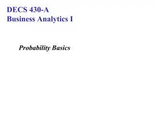 Probability Basics and Problem Solving in Business Analytics I