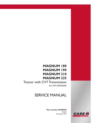 CASE IH MAGNUM 180 Tractor with CVT Transmission Service Repair Manual Instant Download (from PIN ZARH06086)