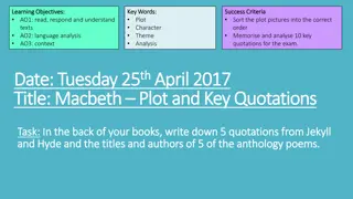 Macbeth Plot Points and Key Quotations