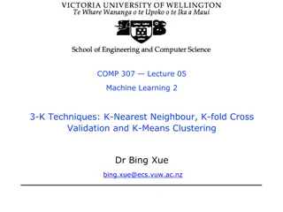 Machine Learning Techniques: K-Nearest Neighbour, K-fold Cross Validation, and K-Means Clustering