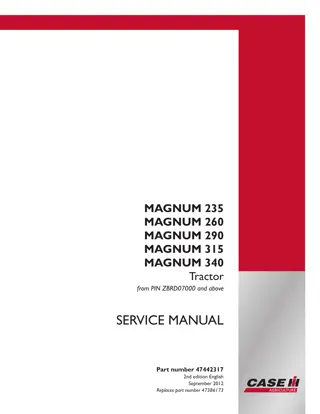 CASE IH MAGNUM 235 Tractor Service Repair Manual Instant Download